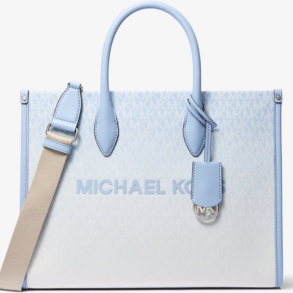 Michael Kors Small Shopper TZ Xbody Bag Light Sky Blue - Picture 1 of 9